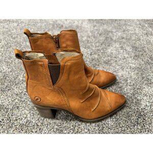 Casta Women’s Brown Leather Heeled Ankle Boots Size 37